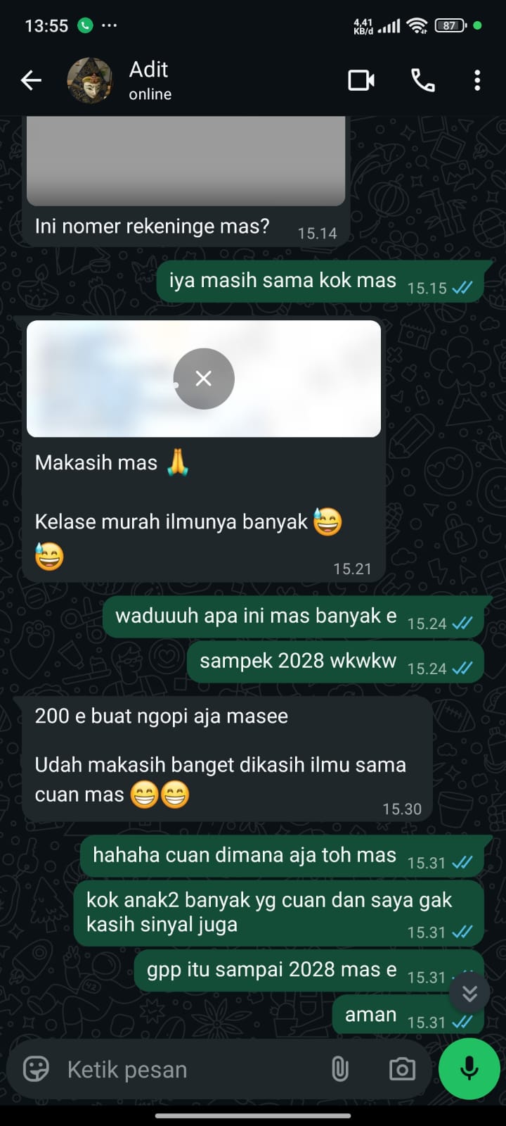 Screenshot testimoni Testimoni
